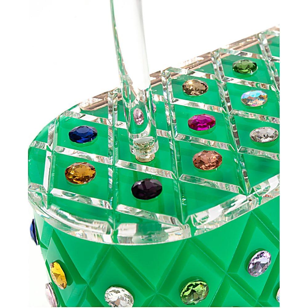 Womens Emerald Rainbow  Top Handle Clutch Bag