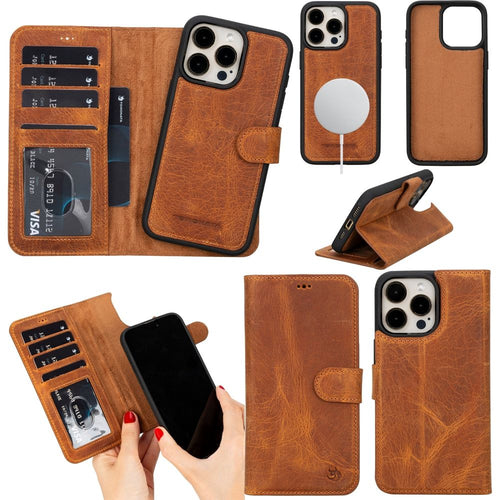 Load image into Gallery viewer, Casper Leather iPhone 15 Pro Wallet Case | MagSafe-54
