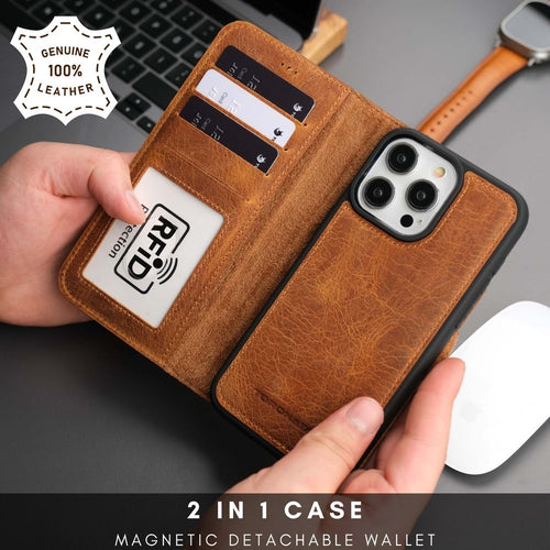 Load image into Gallery viewer, Casper Leather iPhone 15 Pro Max Wallet Case | MagSafe-28
