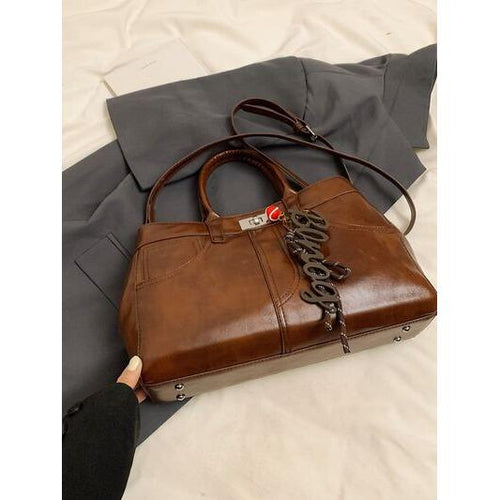 Load image into Gallery viewer, Luxurious PU Leather Handbag with Pendant
