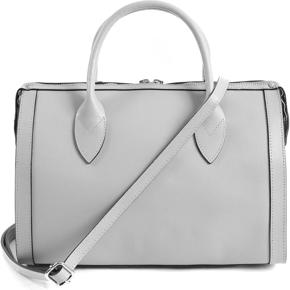 V Italia Womens Handbag Grey V014-S SAFFIANO GRIGIO