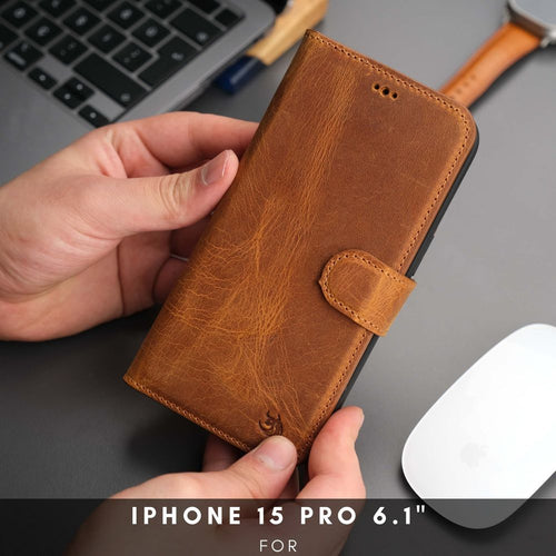 Load image into Gallery viewer, Casper Leather iPhone 15 Pro Wallet Case | MagSafe-56
