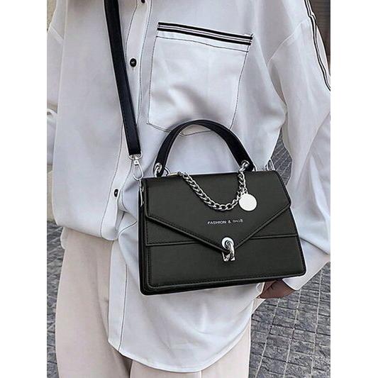 Chain PU Leather Detachable Shoulder Strap Handbag