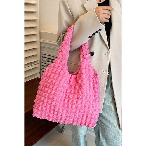 Load image into Gallery viewer, Designer Ruched Polyester Large Handbag
