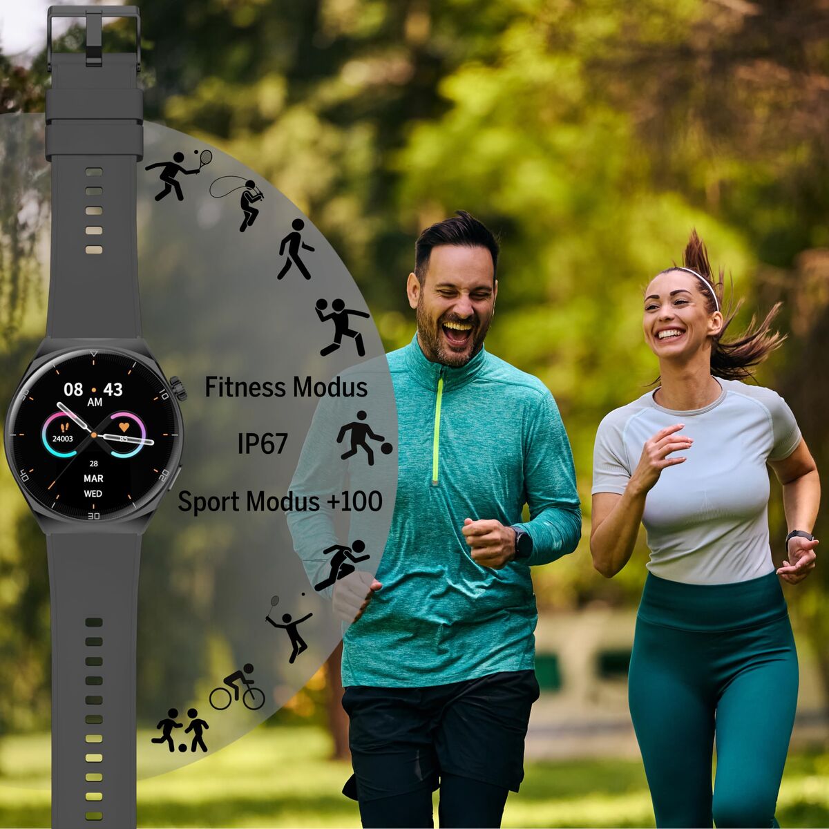 Smartwatch beafon WATCH 401 43 mm 1,43" Black Silver-5