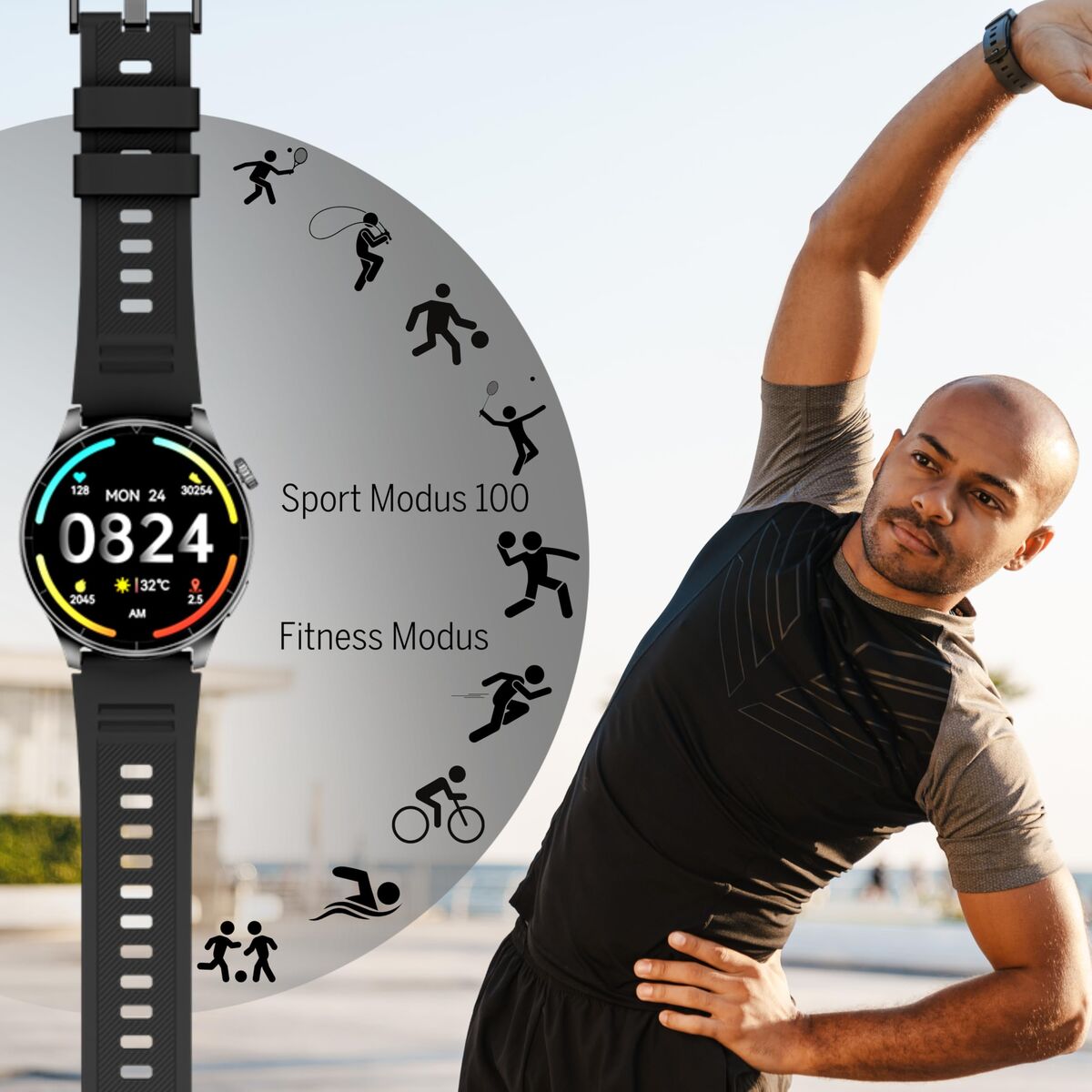 Smartwatch beafon WATCH 301 44 mm 1,45" Black-7