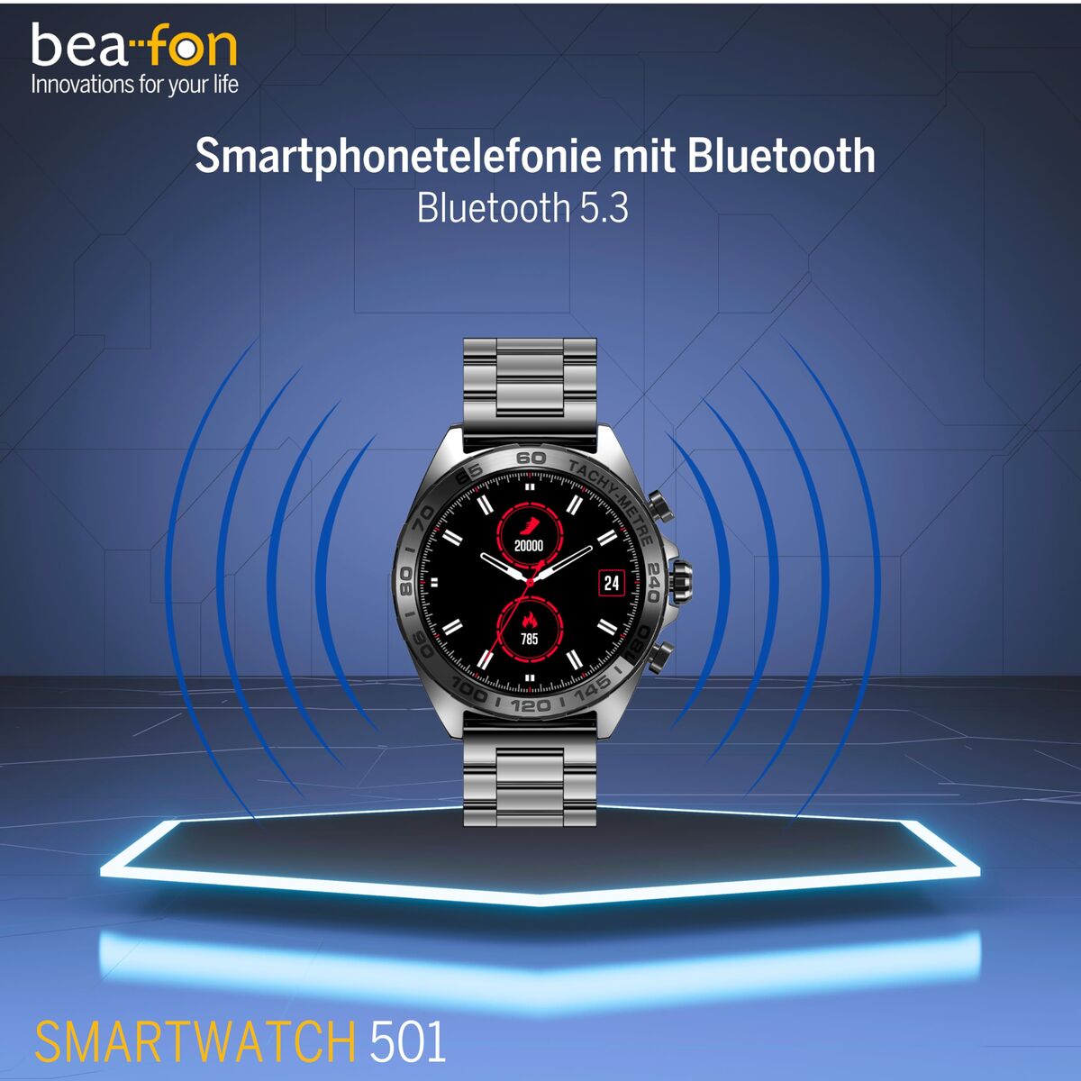 Smartwatch beafon WATCH 501 1,43" Steel Matte back-7