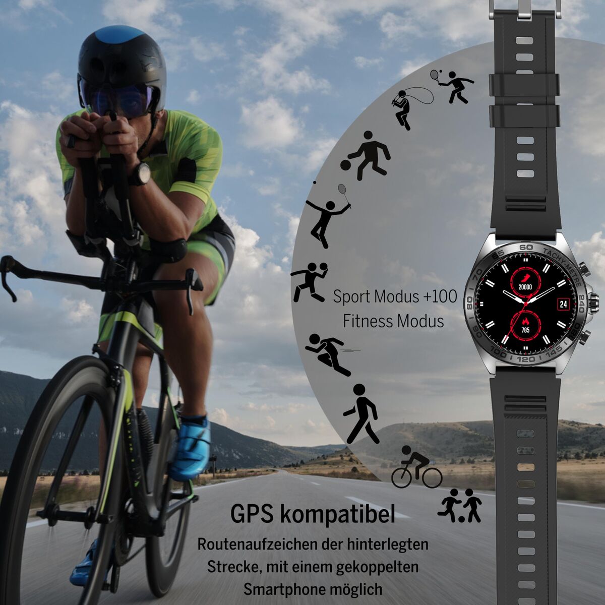 Smartwatch beafon WATCH 501 1,43" Steel Matte back-6