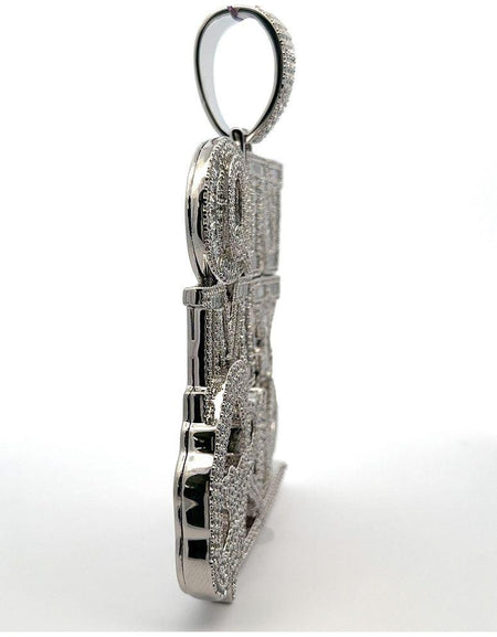 MERIDIA Moissanite Pendant - Exquisite Brass Rhodium Iced Out Luxury Pendant