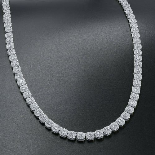 Load image into Gallery viewer, ICECUBE 5 MM 925 SILVER SQUARE TENNIS CHAIN | 9213571
