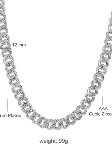 COLT 12 MM 925 Silver Cuban Chain – Exquisite Luxury