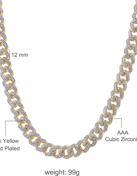 BLING MASTER 10 MM 925 Silver Cuban Chain - Luxurious Diamond-Like Brilliance
