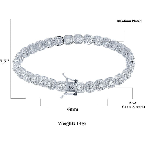 Load image into Gallery viewer, ICECUBE 925 Silver 6 MM SQUARE Bracelet | 9211582
