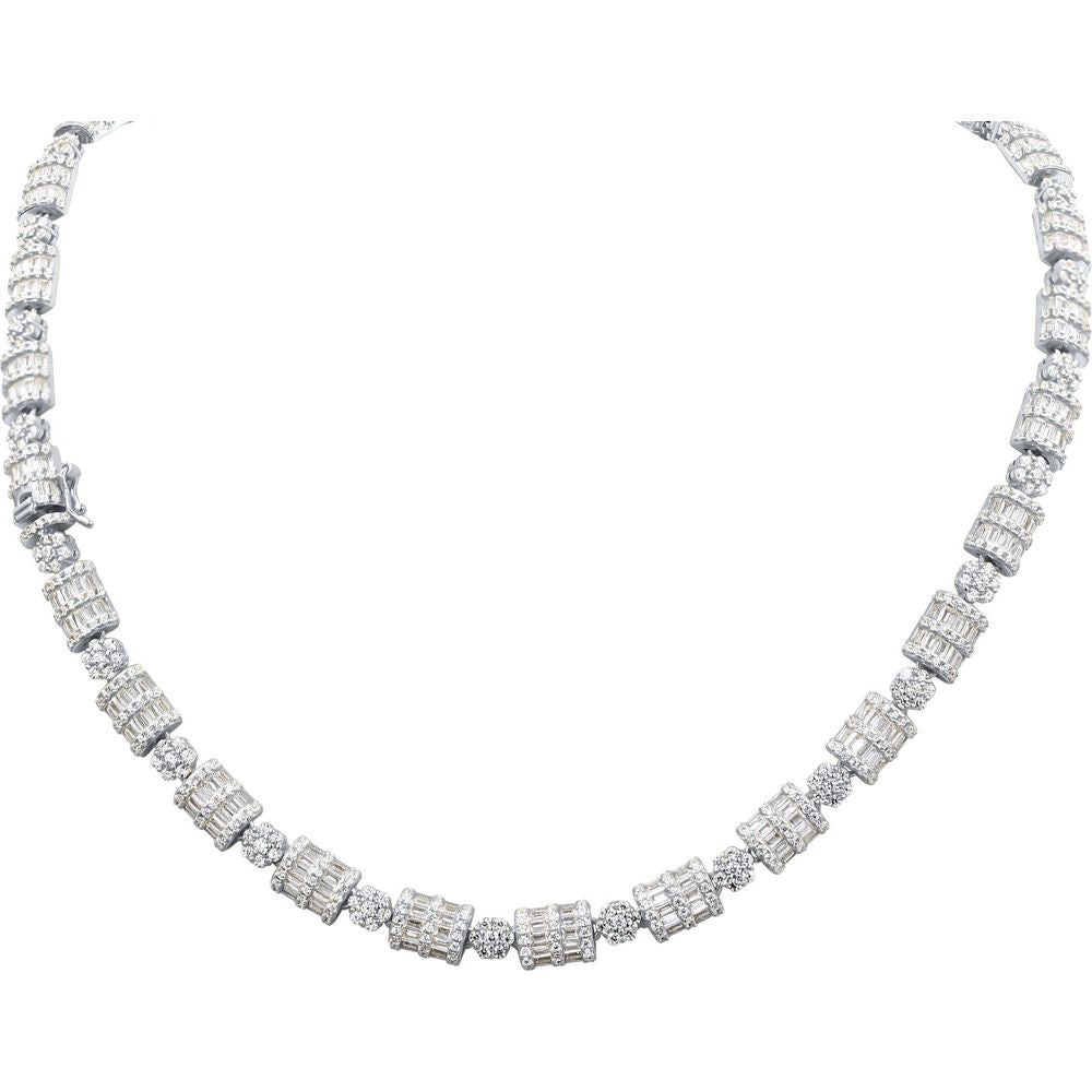 LUXURIA SILVER ICED OUT CZ 8MM CHAIN I 9219241