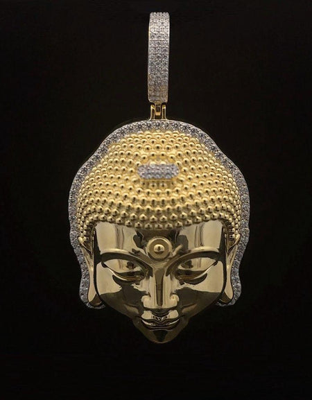 ASTRALIS 925 Silver CZ Gold Moissanite Men's Pendant - A Luxurious Accent for the Discerning Gentleman