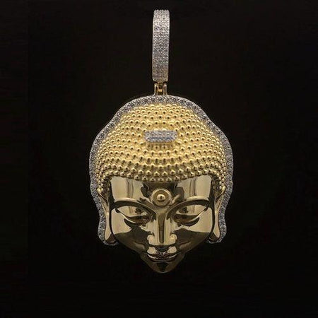 ASTRALIS 925 Silver CZ Gold Moissanite Men's Pendant - A Luxurious Accent for the Discerning Gentleman