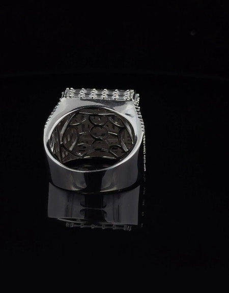 GLIMMER 925 CZ Rhodium Men's Iced Out Ring