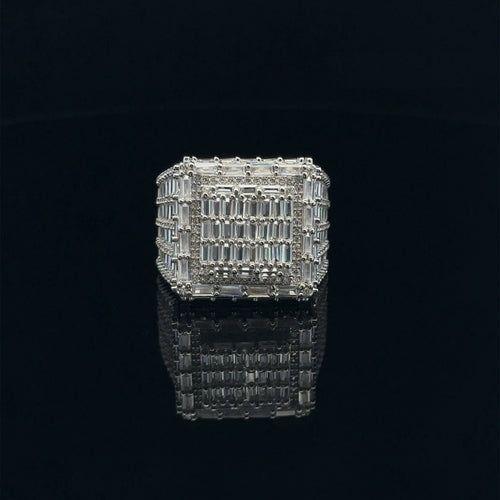 GLIMMER 925 CZ RHODIUM MENS ICED OUT RING | 9222451