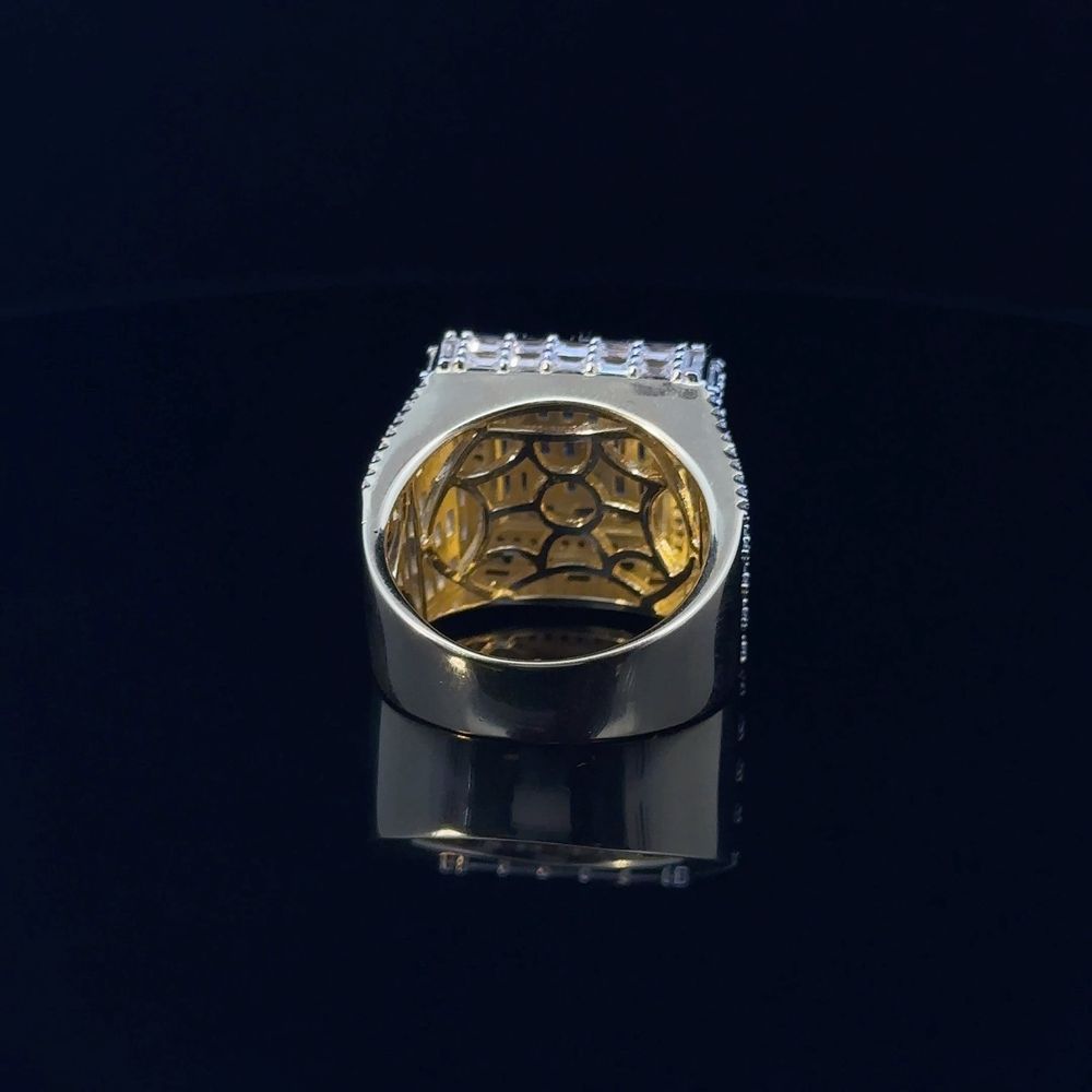 LUSTER 925 CZ YELLOW GOLD MENS ICED OUT RING | 9222452