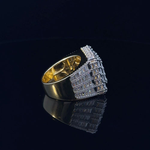 Load image into Gallery viewer, LUSTER 925 CZ YELLOW GOLD MENS ICED OUT RING | 9222452
