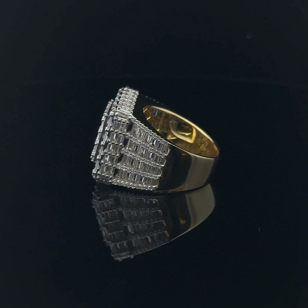 LUSTER 925 CZ YELLOW GOLD MENS ICED OUT RING | 9222452