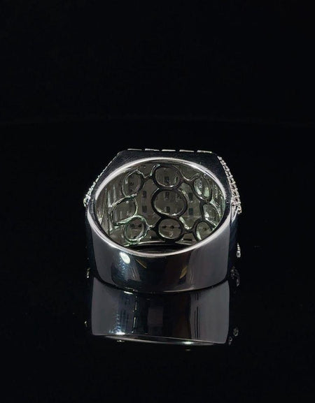 ECLAT 925 CZ Rhodium Mens Iced Out Ring