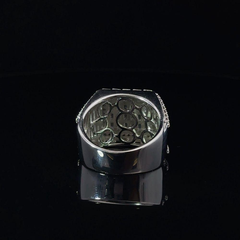 ECLAT 925 CZ Rhodium Mens Iced Out Ring