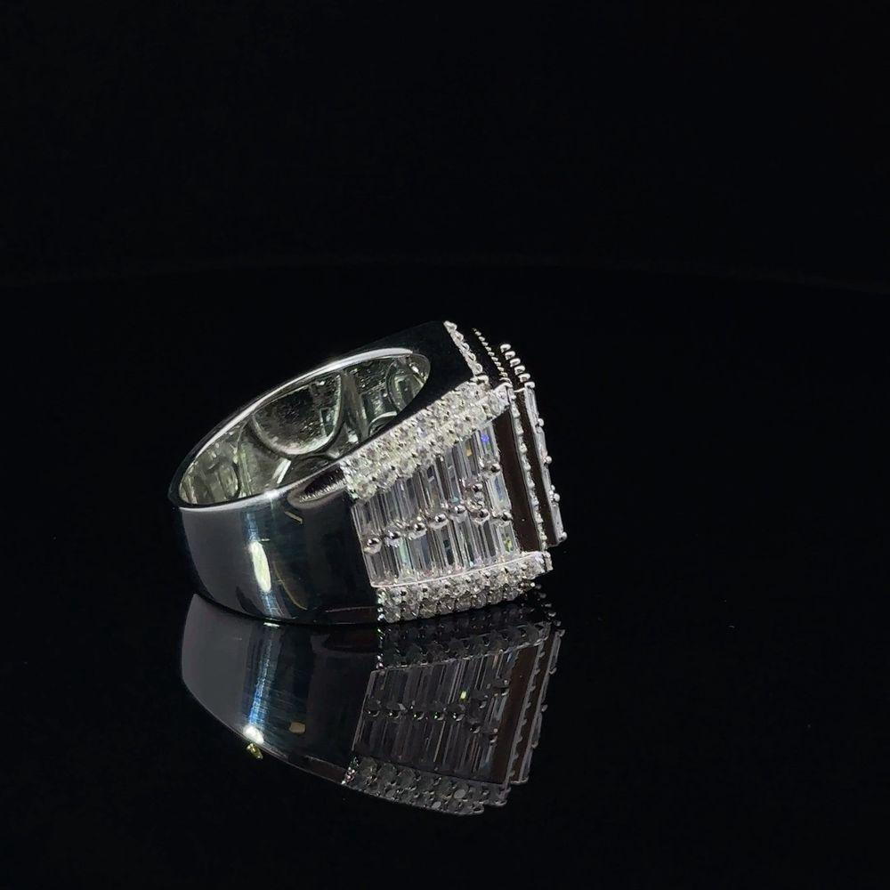 ECLAT 925 CZ Rhodium Mens Iced Out Ring