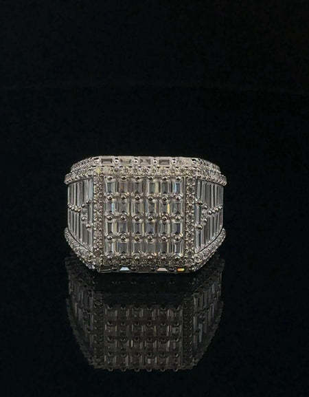 ECLAT 925 CZ Rhodium Mens Iced Out Ring