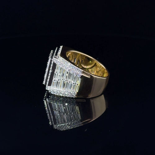 Load image into Gallery viewer, ECLAT 925 CZ YELLOW GOLD MENS ICED OUT RING | 9222482
