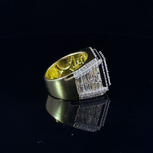 Load image into Gallery viewer, ECLAT 925 CZ YELLOW GOLD MENS ICED OUT RING | 9222482
