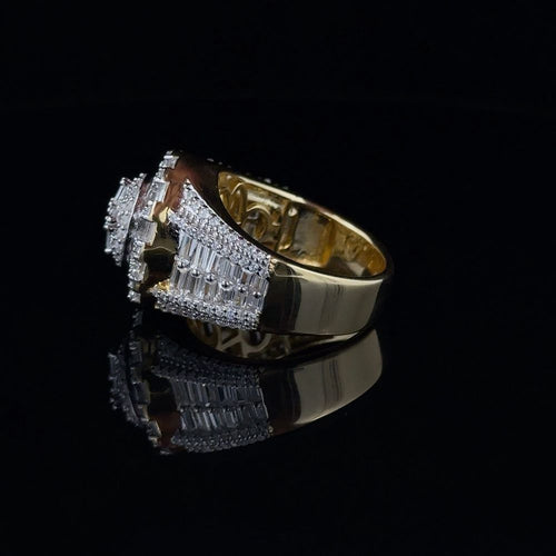 Load image into Gallery viewer, DAZZLE 925 CZ YELLOW GOLD MENS ICED OUT RING | 9222512
