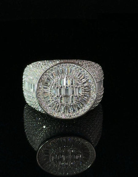 FROSTY 925 CZ Rhodium Men's Iced Out Ring: A Statement of Elegance