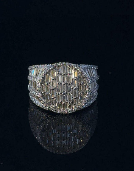 TWINKLE 925 CZ Yellow Gold Men's Iced Out Ring: A Statement of Elegance