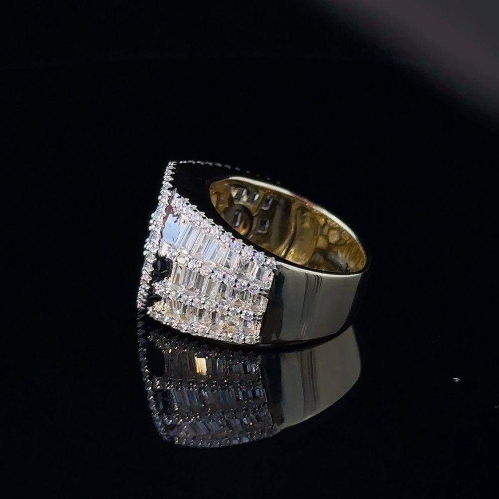 TWINKLE 925 CZ YELLOW GOLD MENS ICED OUT RING | 9222542