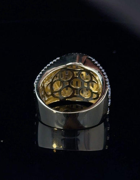 TWINKLE 925 CZ Yellow Gold Men's Iced Out Ring: A Statement of Elegance