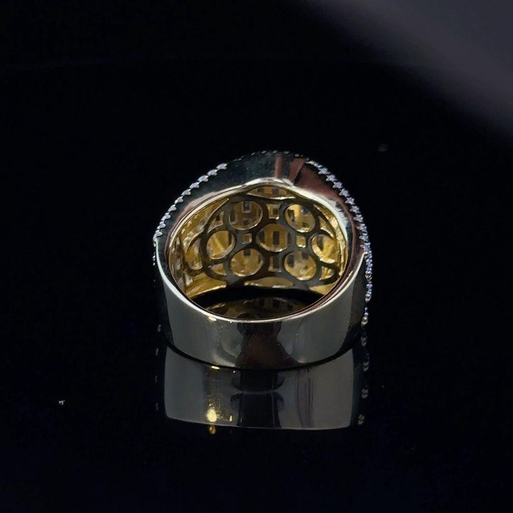 TWINKLE 925 CZ YELLOW GOLD MENS ICED OUT RING | 9222542