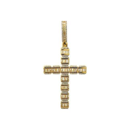 AMBRASS 925 CZ RHODIUM ICED OUT PENDANT | 9222871