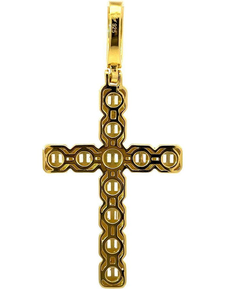 MUSTARA 925 CZ Gold Iced Out Pendant - A Touch of Elegance