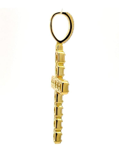 MUSTARA 925 CZ Gold Iced Out Pendant - A Touch of Elegance