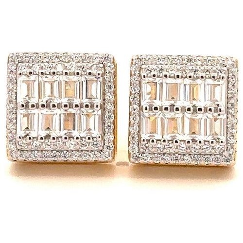 Load image into Gallery viewer, CADENZA 925 CZ GOLD ICED OUT EARRINGS | 9222932
