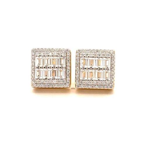 CADENZA 925 CZ GOLD ICED OUT EARRINGS | 9222932