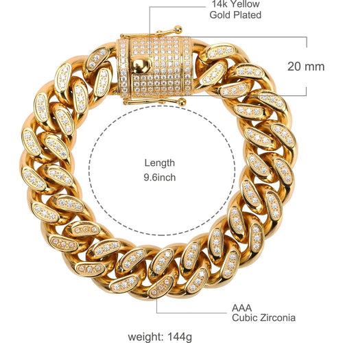 Load image into Gallery viewer, RUGBY 18MM Steel Full CZ Cuban | 938522
