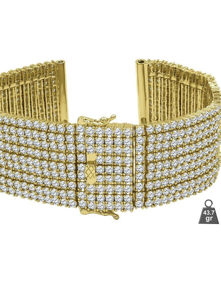 Nine Row 1.5mm Cubic Zirconia 24mm CZ Watch Band - A Timeless Accessory of Elegance