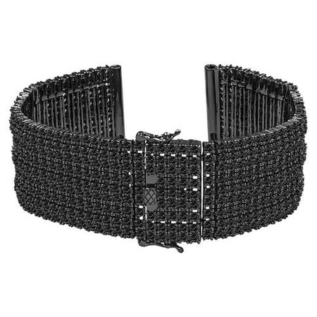 Nine Row 1.5mm Cubic Zirconia 24mm CZ Watch Band - A Timeless Accessory of Elegance