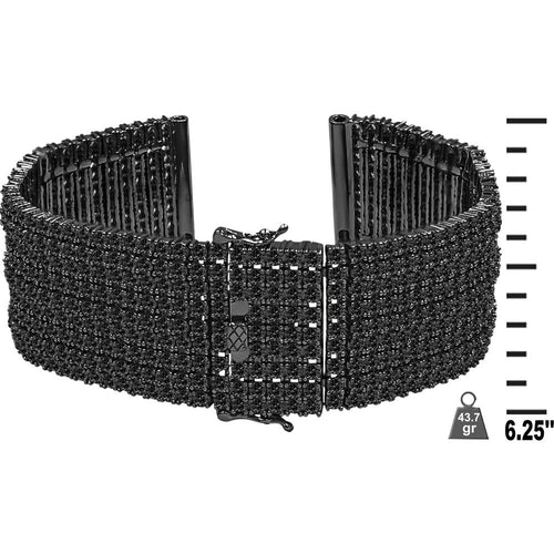 Load image into Gallery viewer, Nine(9) Row 1.5mm Cubic Zirconia 24mm CZ Watch Band-960503
