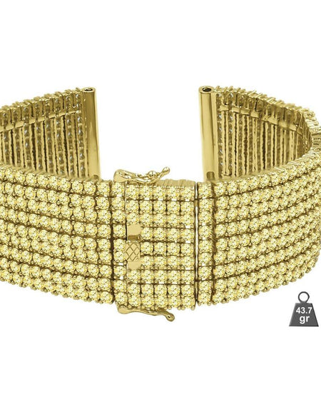 Nine Row 1.5mm Cubic Zirconia 24mm CZ Watch Band - Exquisite Elegance Personified