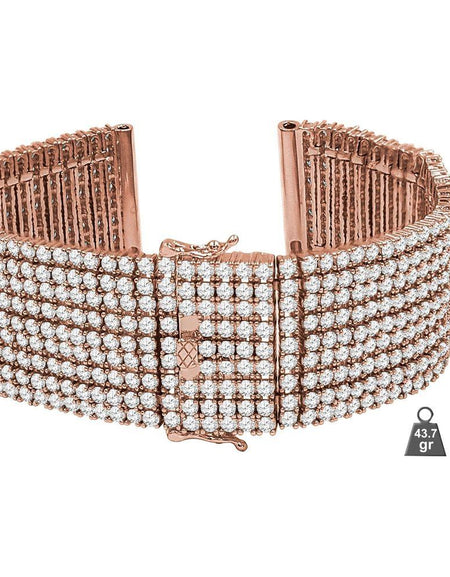 Nine Row 1.5mm Cubic Zirconia 24mm CZ Watch Band - A Luxurious Accessory for the Discerning Individual