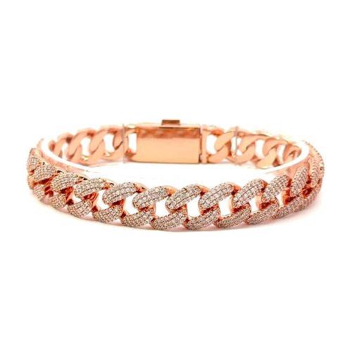 JORVIK 12MM CZ BRASS ROSE GOLD ICED OUT BRACELET  I 963455