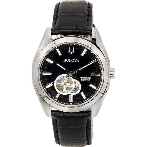 Load image into Gallery viewer, Bulova Surveyor Black Open Heart Dial Automatic Men&#39;s Watch
